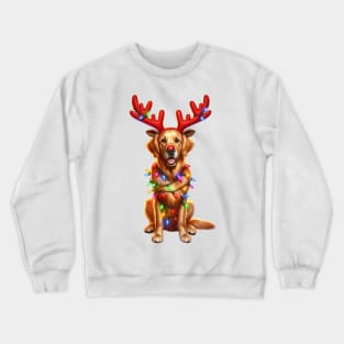 Christmas Red Nose Golden Retriever Dog Crewneck Sweatshirt